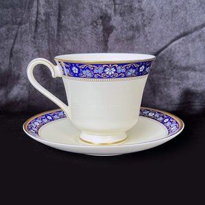 Footed Cup & Saucer Set | Edinburgh Dark Blue